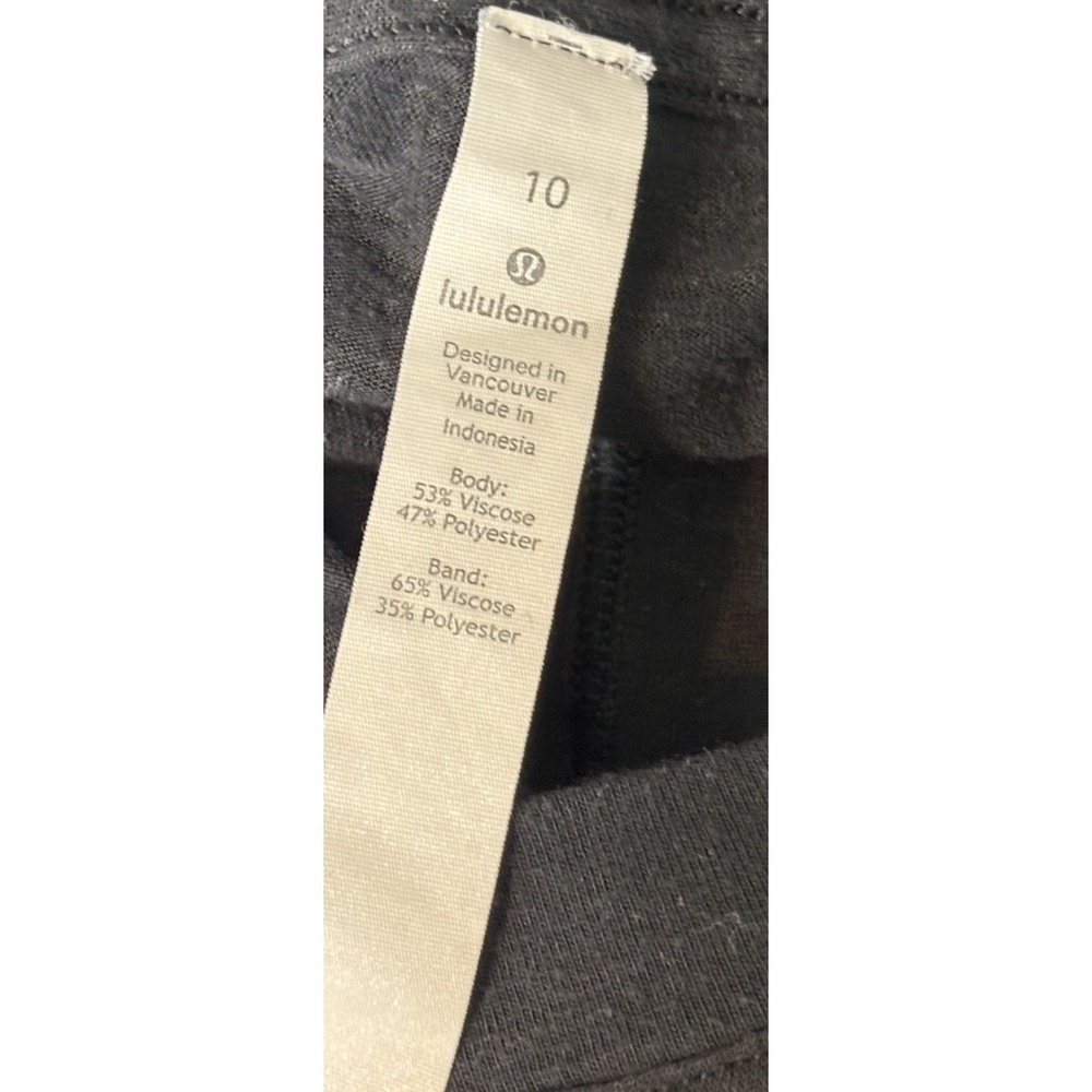 Lululemon Sheer Back In Action Crew Tee Relaxed Fit Lightweight Women Black 10 - Picture 3 of 4